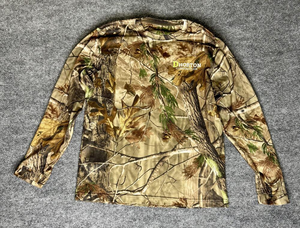 Realtree Shirt Mens Medium Brown Camo Long Sleeve DHorton Construction Hunting